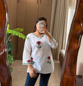 Red Booti short kurti